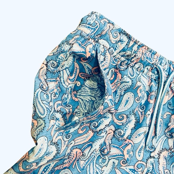 Peter Millar Swimsuit Seahorse Paisley Boy's Youth Swim Trunk Large (11-12) - Picture 3 of 10